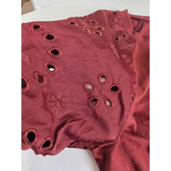 Torrid Burnt Orange Top Eyelet Lace Size 0/12 Elastic Waist - Picture 6 of 6